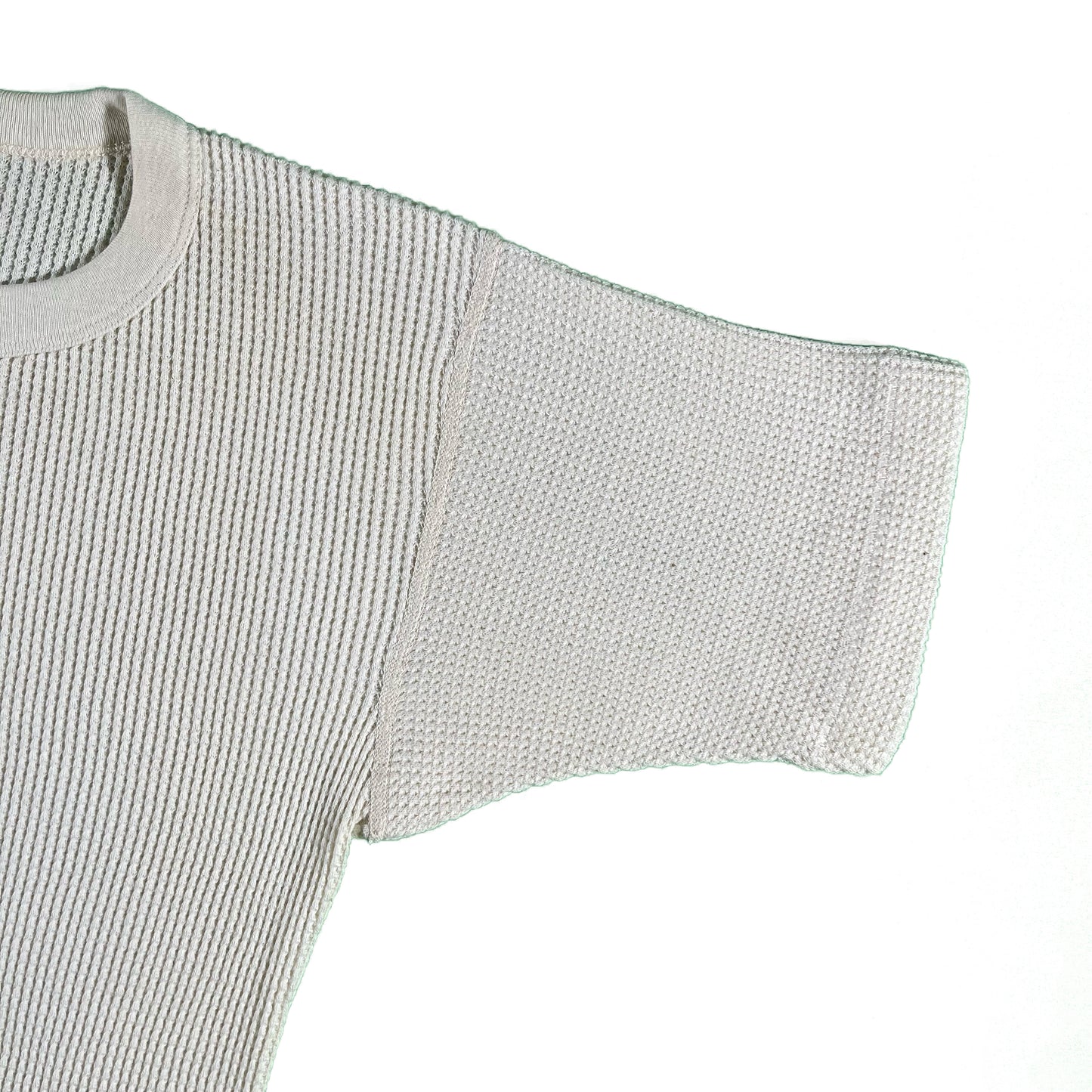 80s Cotton Short Sleeve Waffle Knit Thermal- M