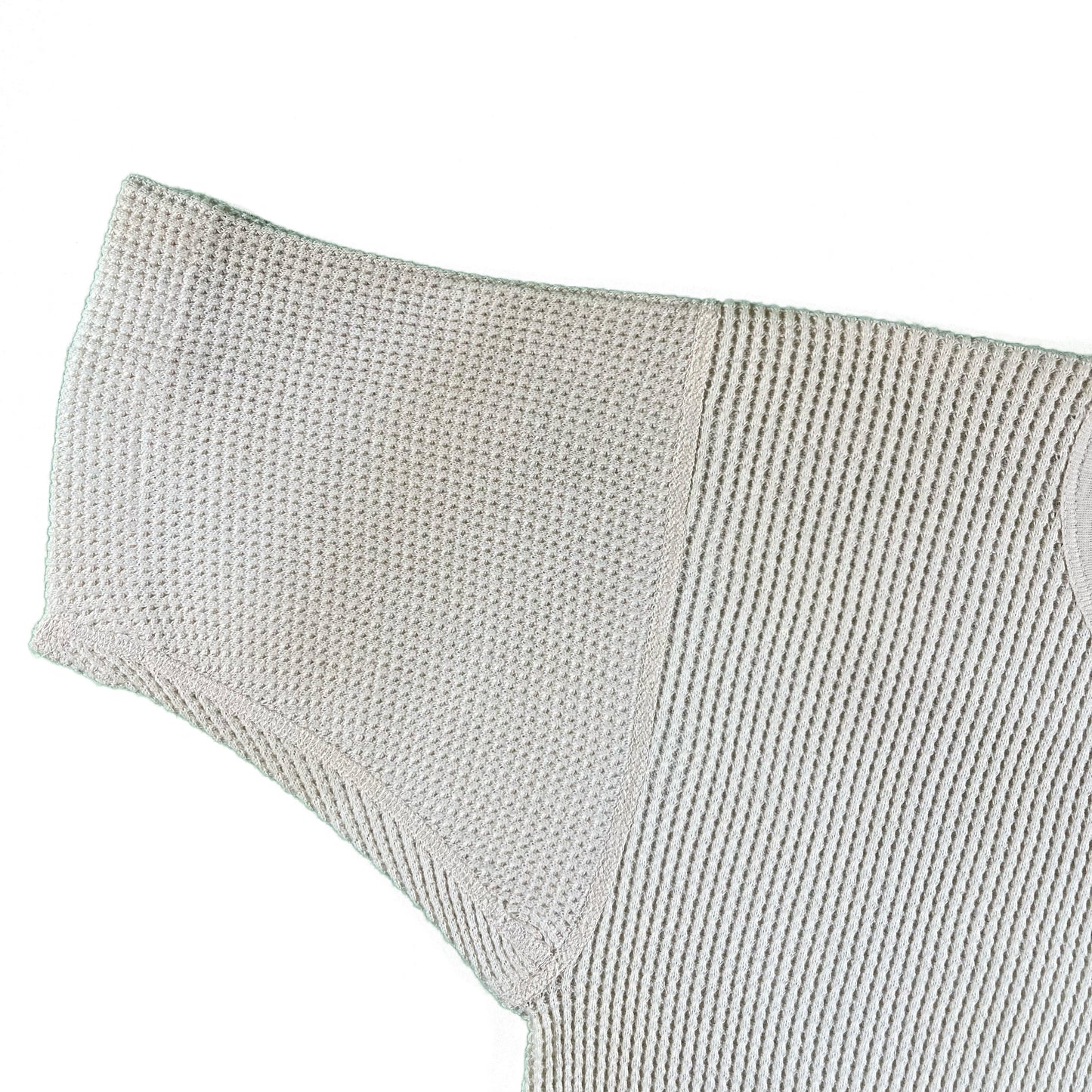 80s Cotton Short Sleeve Waffle Knit Thermal- M