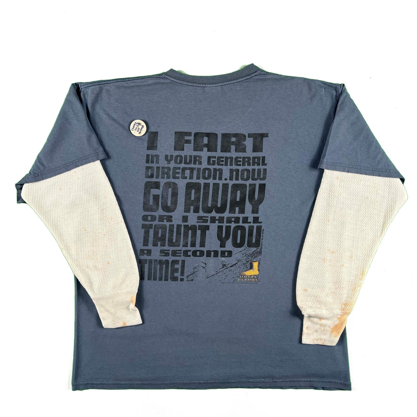 00s Monty Python Thrashed Privates Tee & Waffle Knit Thermal- XL