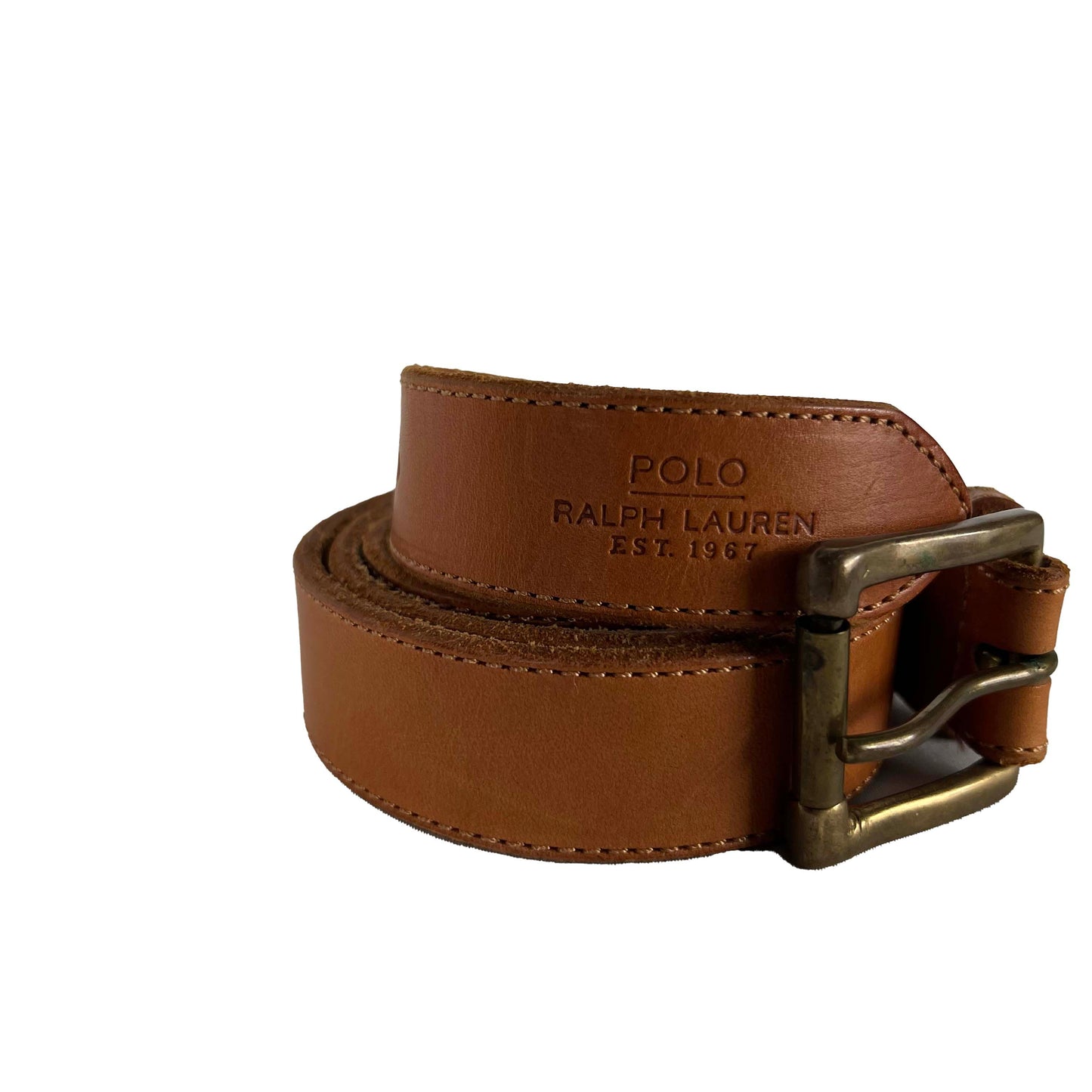 90s Polo Ralph Lauren Tan Leather Belt- 32"-38"