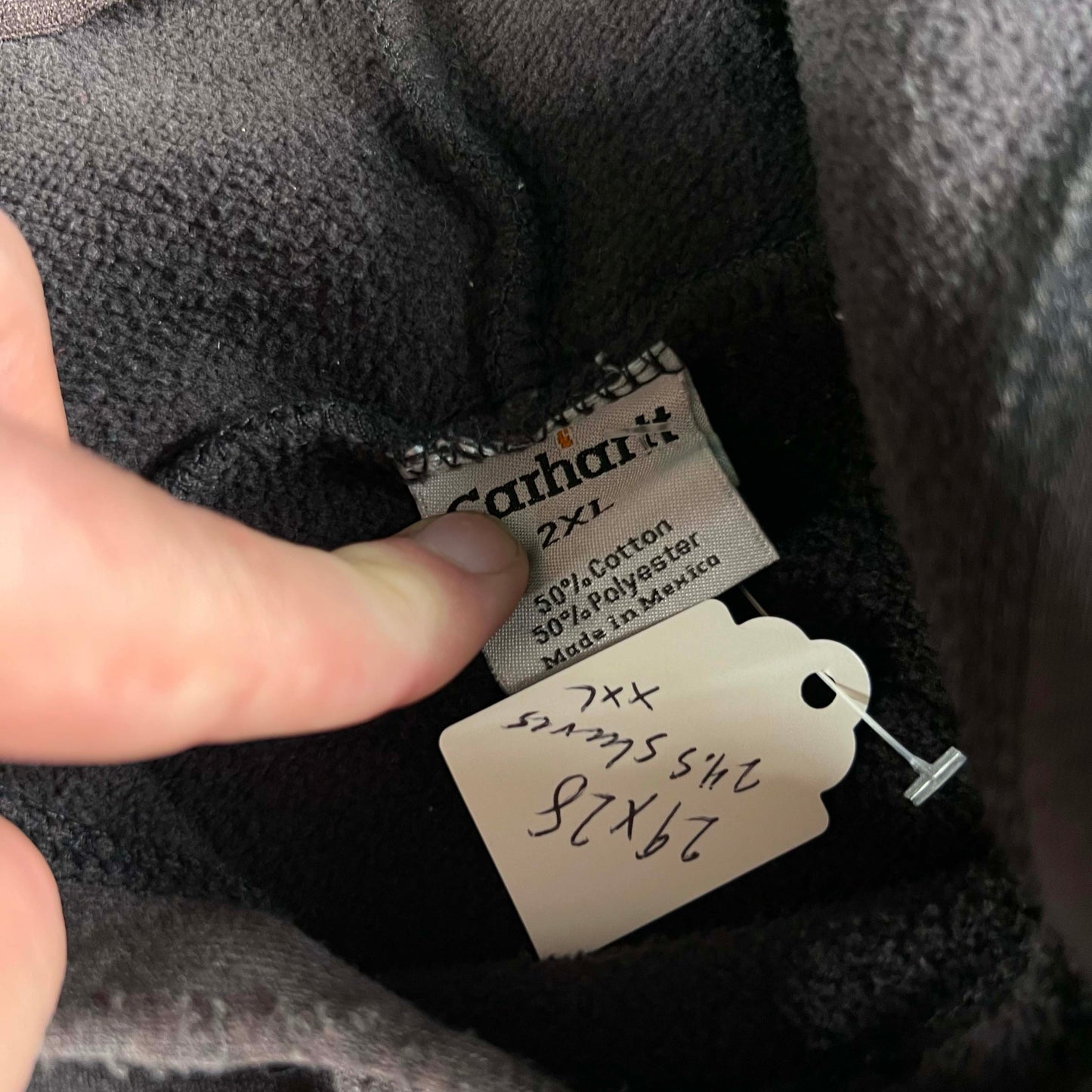 00s Carhartt Sun Faded Black Script Hoodie- XXL