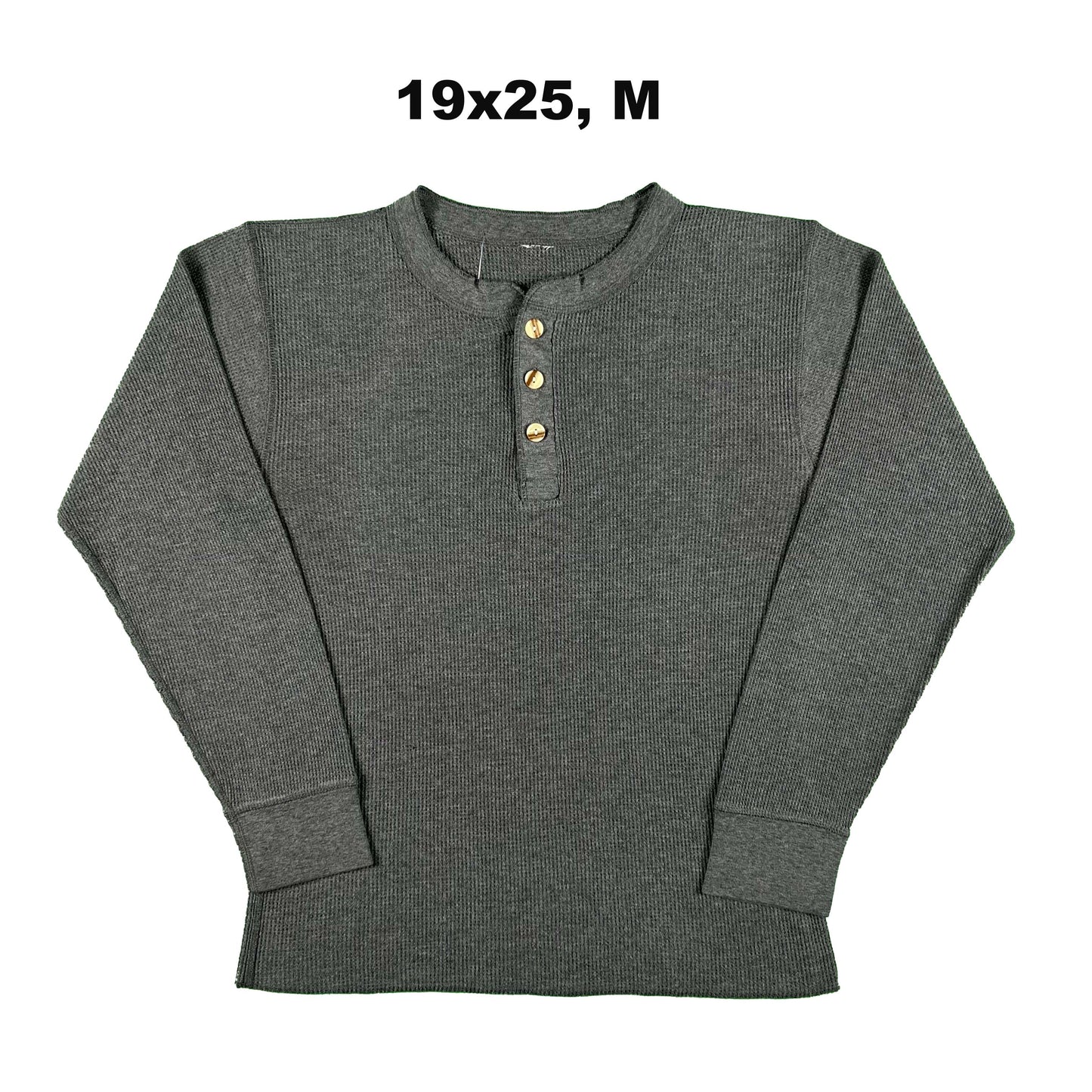 Vintage Dark Grey Waffle Knit Thermal- SELECT SHIRT