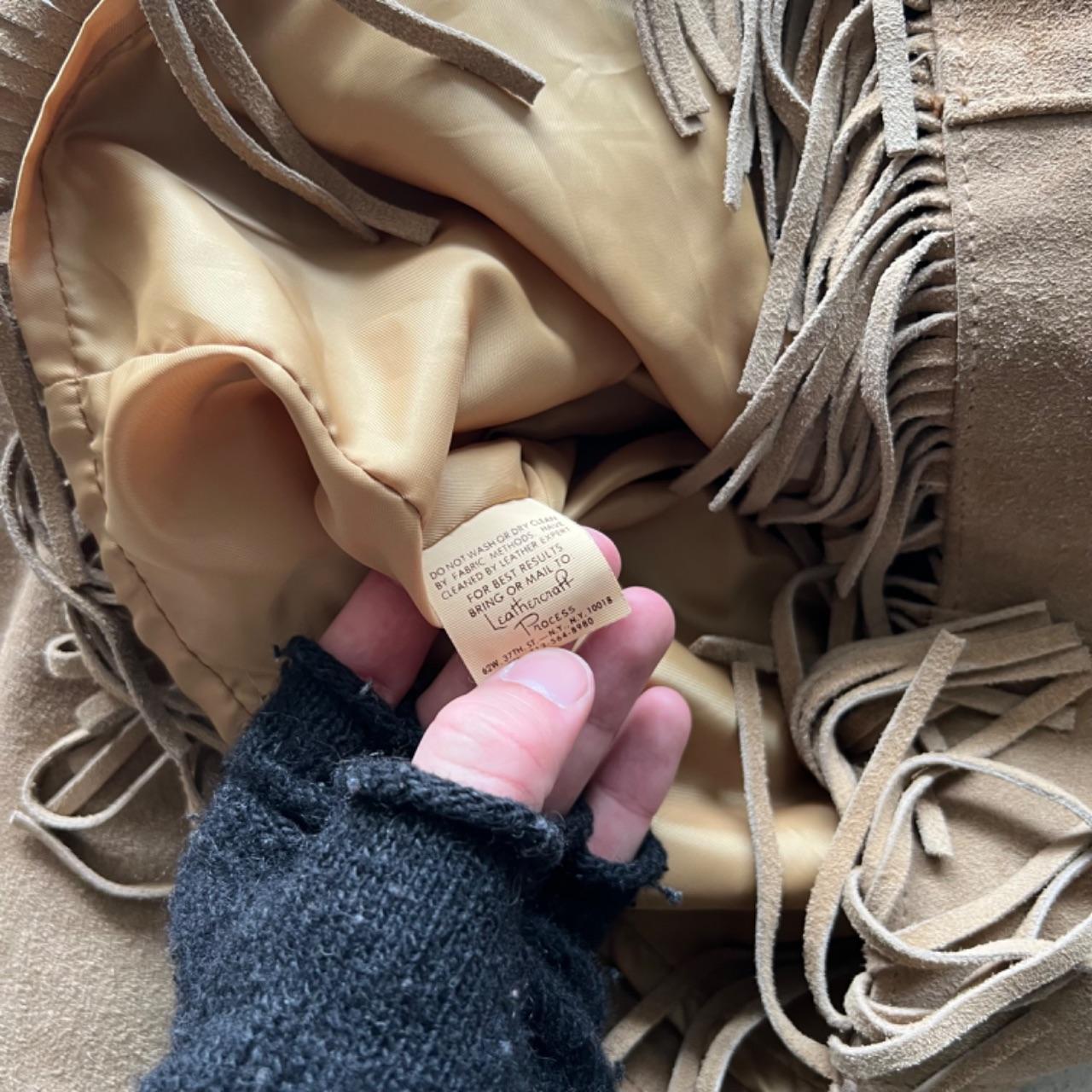 60s Schott NYC Tan Suede Leather Western Fringe Jacket- XS