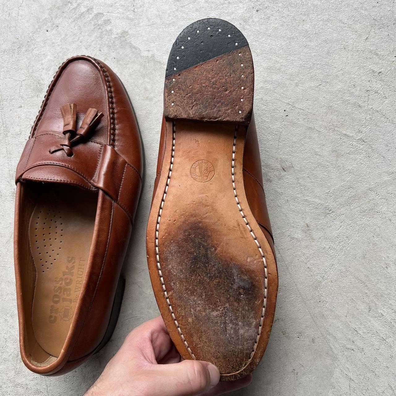 80s Caramel Brown Leather Tassel Loafers- M's 8.5, W's 10