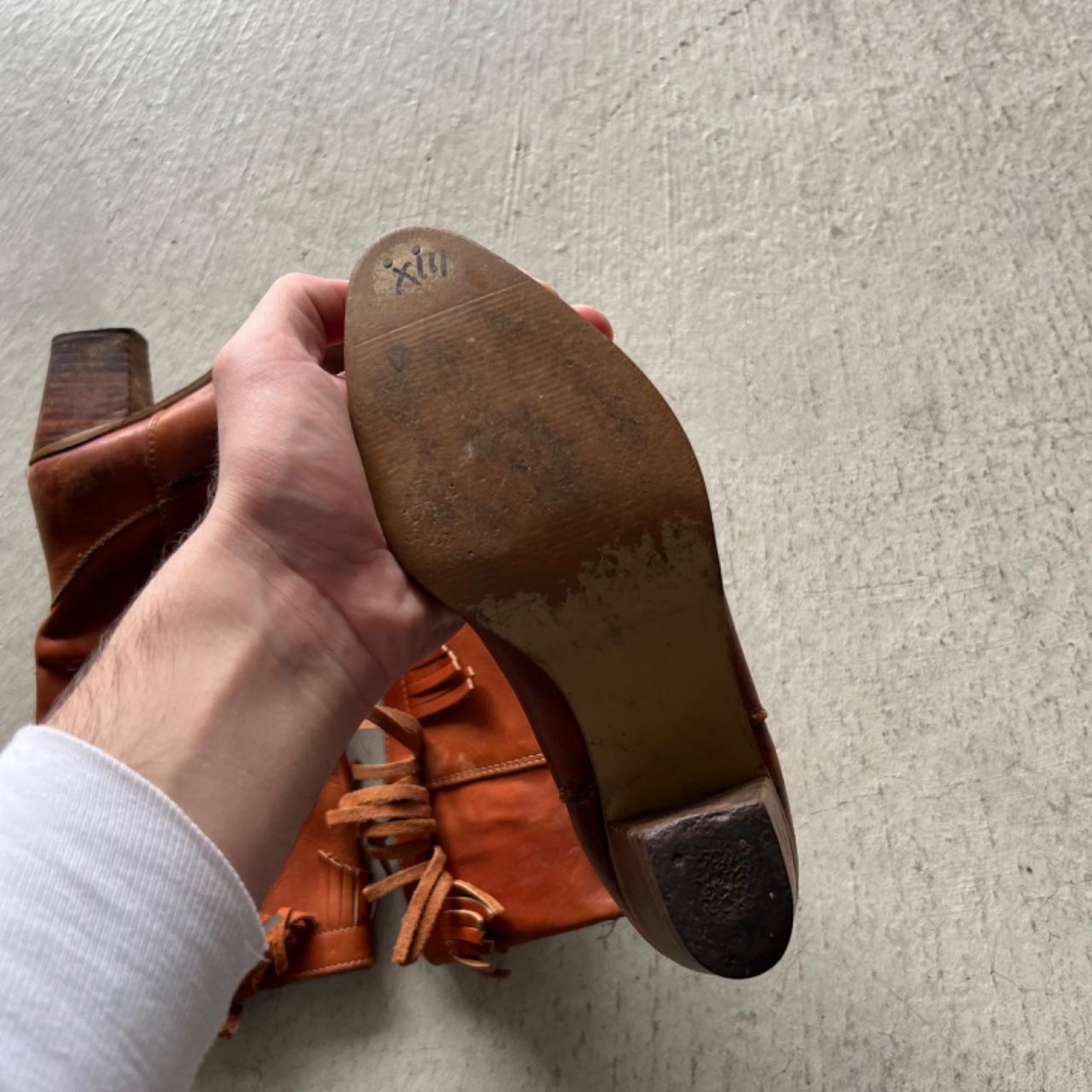 70s/80s Tan Leather Fringe Cowgirl Boots- M's 6, W's 7.5