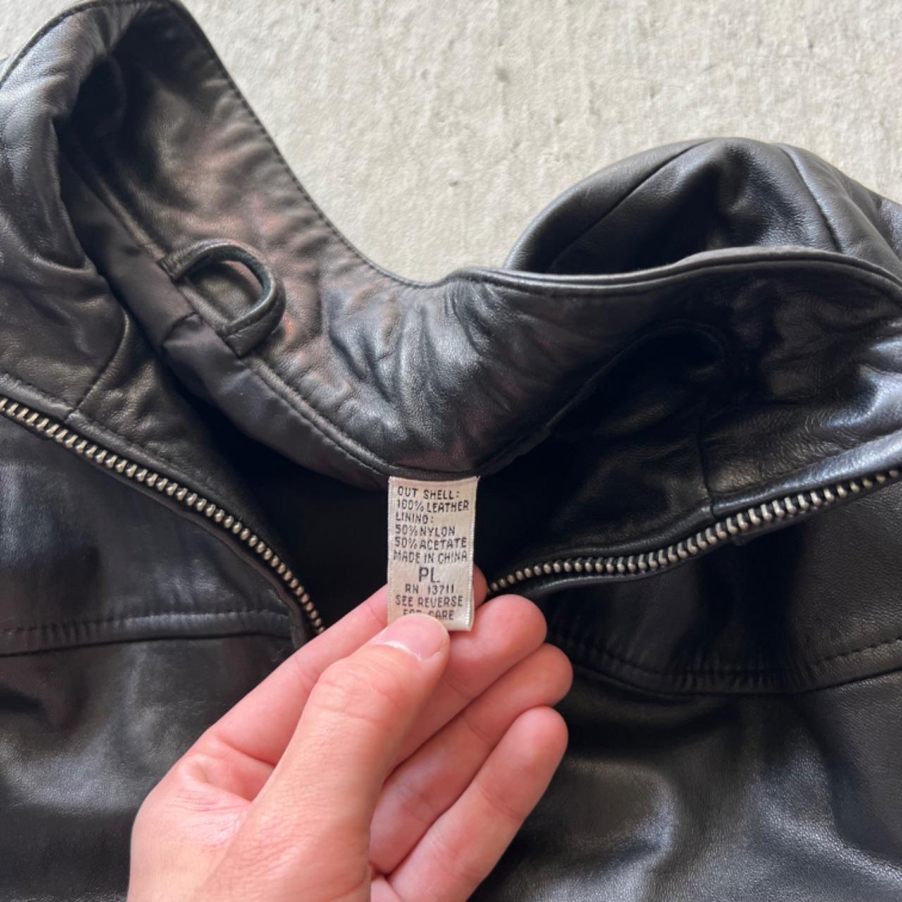 90s Black Lambskin Leather Jacket- S