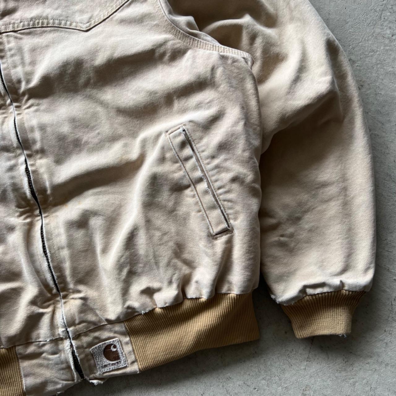 90s Carhartt Cream/Tan Canvas Santa Fe Jacket- L