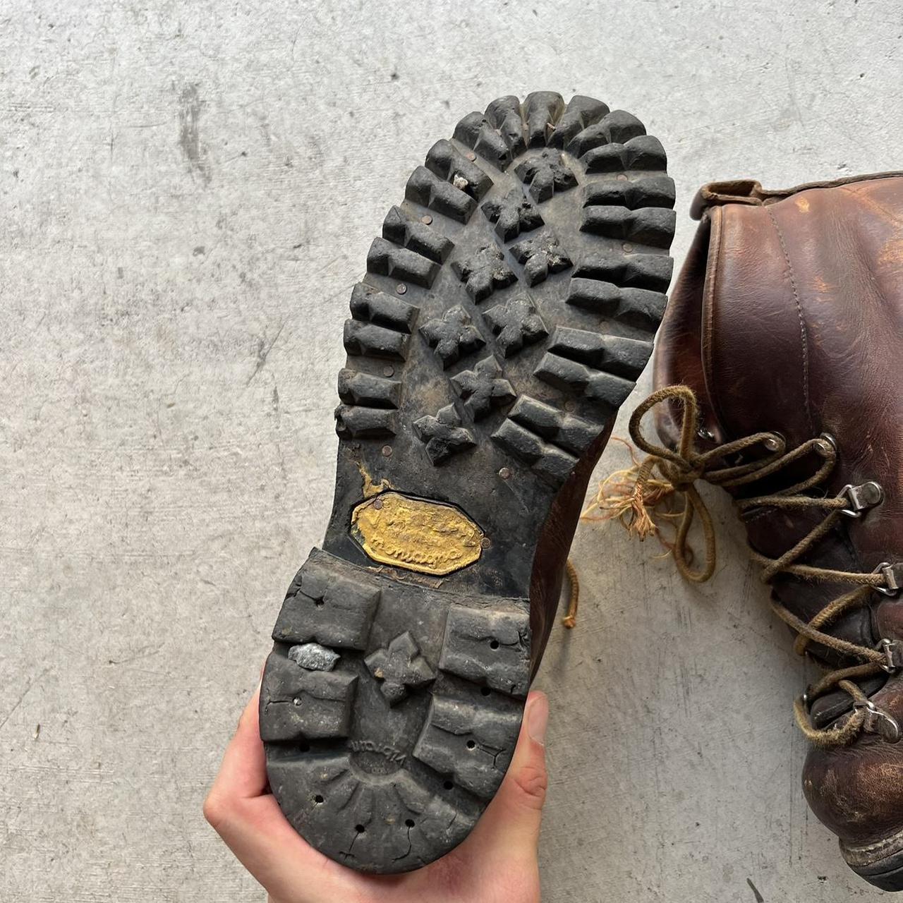 70s Italian Style Vibram Sole Patina Hiking Boots- M's 6.5, W's 8