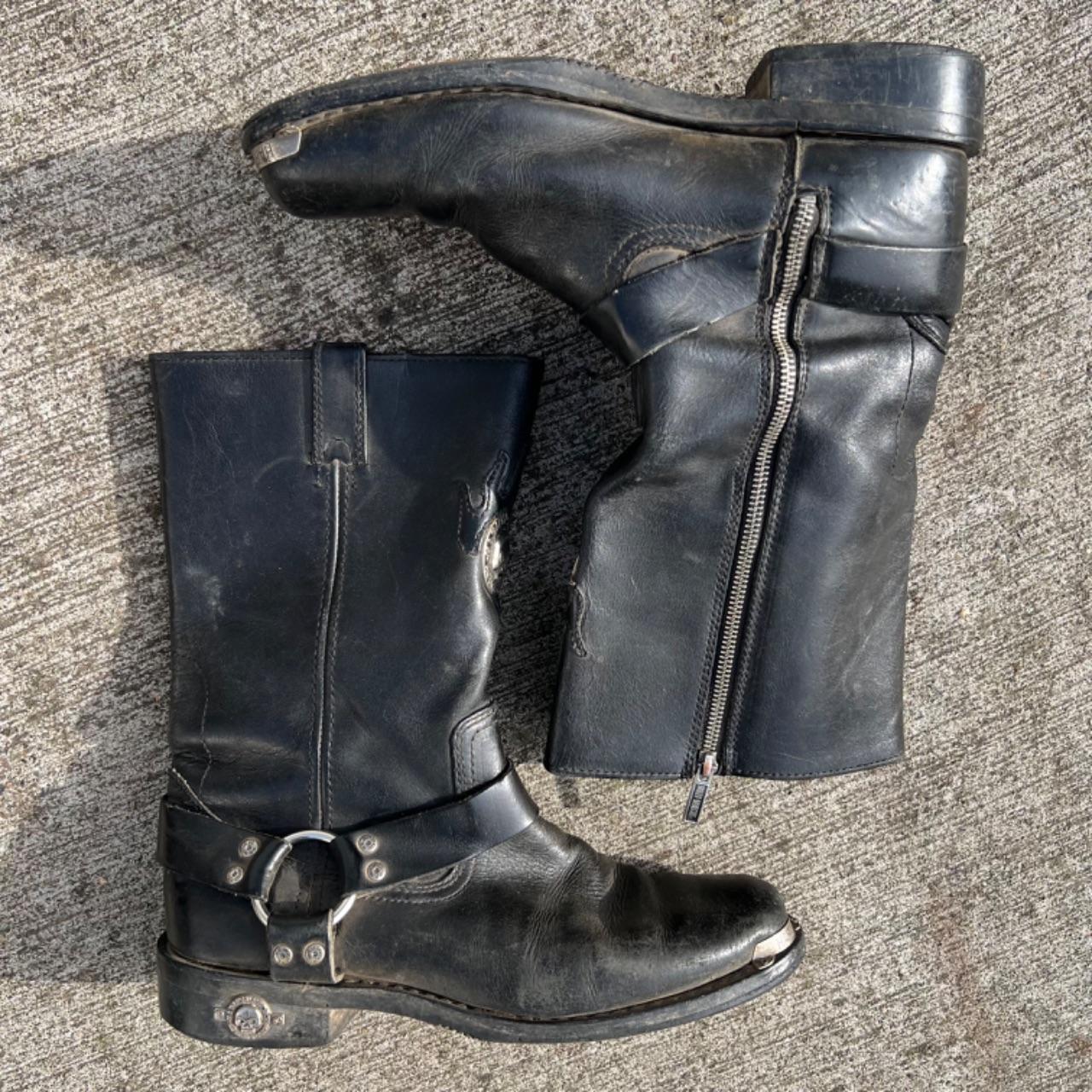 00s Harley Davidson Black Moto Engineer Boots- M's 10, W's 11.5