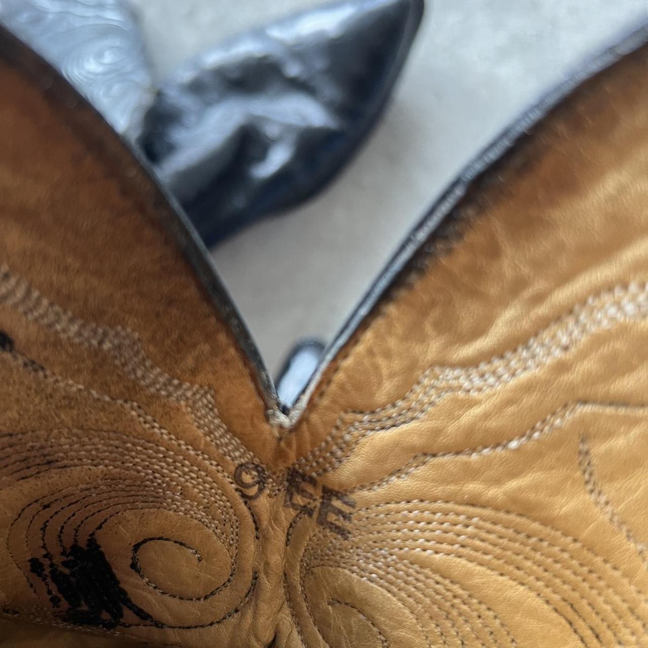 80s Black Ostrich Leather Cowboy Boots- M's 9, W's 10.5