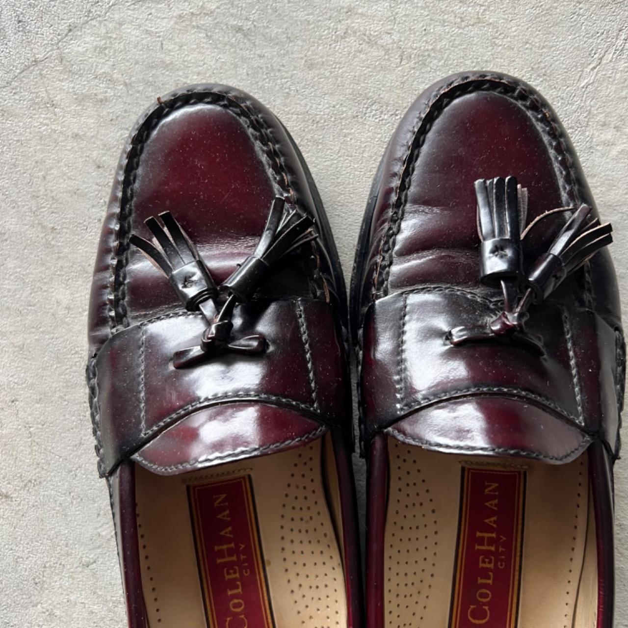 90s Mahogany Brown Leather Tassel Loafers- M's 9.5, W's 11