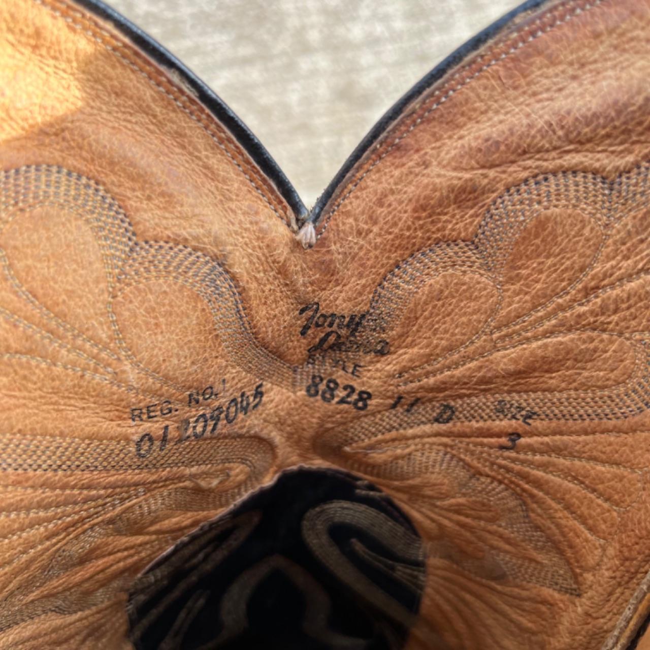 90s Two Tone Tony Lama Snakeskin Cowboy Boots- M's 11, W's 12.5