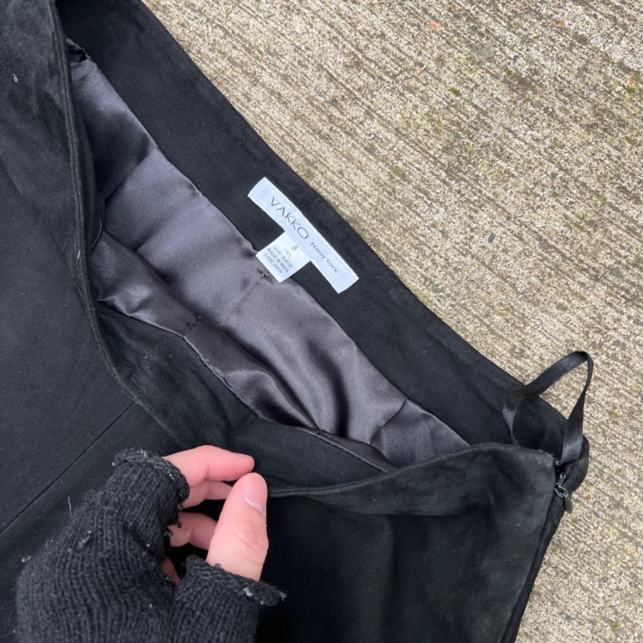 90s Black Goat Suede Leather Flared Pants- 30x32