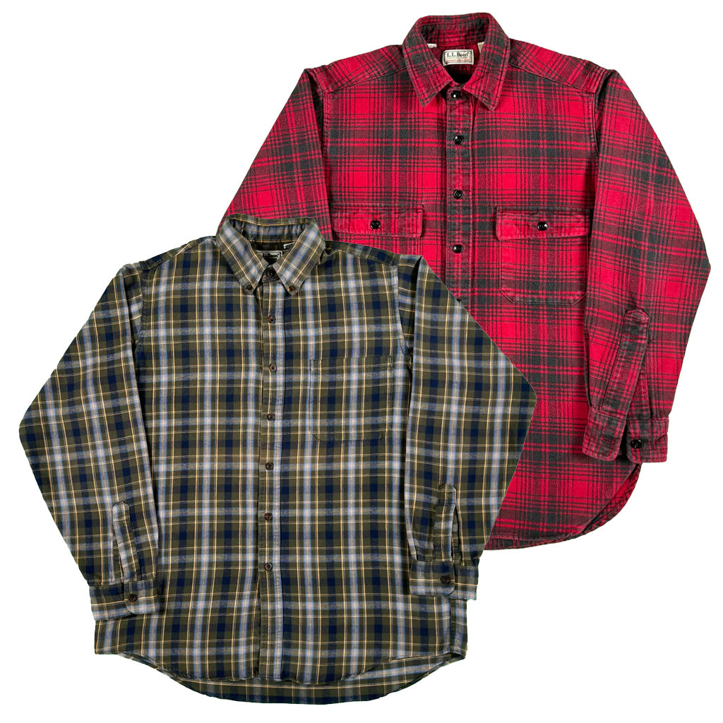 Vintage L.L. Bean 100% Cotton Flannel Shirts- SELECT FLANNEL