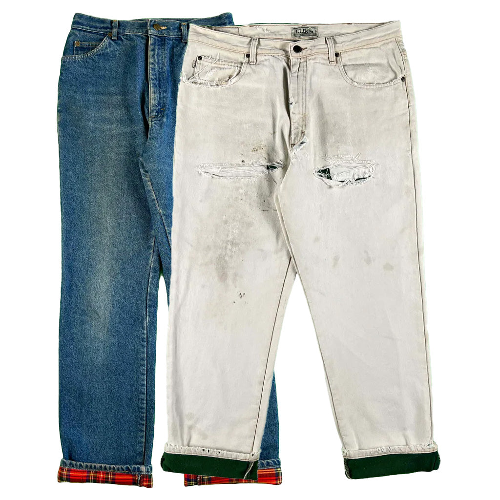 Vintage LL Bean Flannel/Fleece Lined Denim- SELECT PAIR