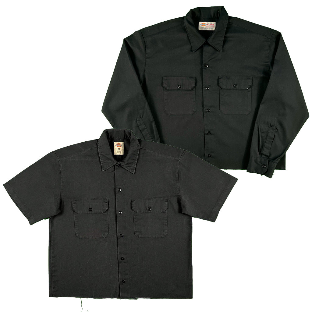 Dickies Cropped Black Work Shirts- SELECT SHIRT