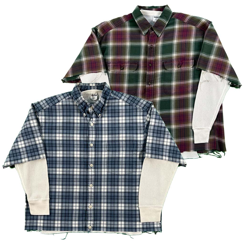 gap dress shirts Vintage Gap Cropped Plaid Shirt & Waffle Knit Thermals- SELECT COMBO – Plum Garments