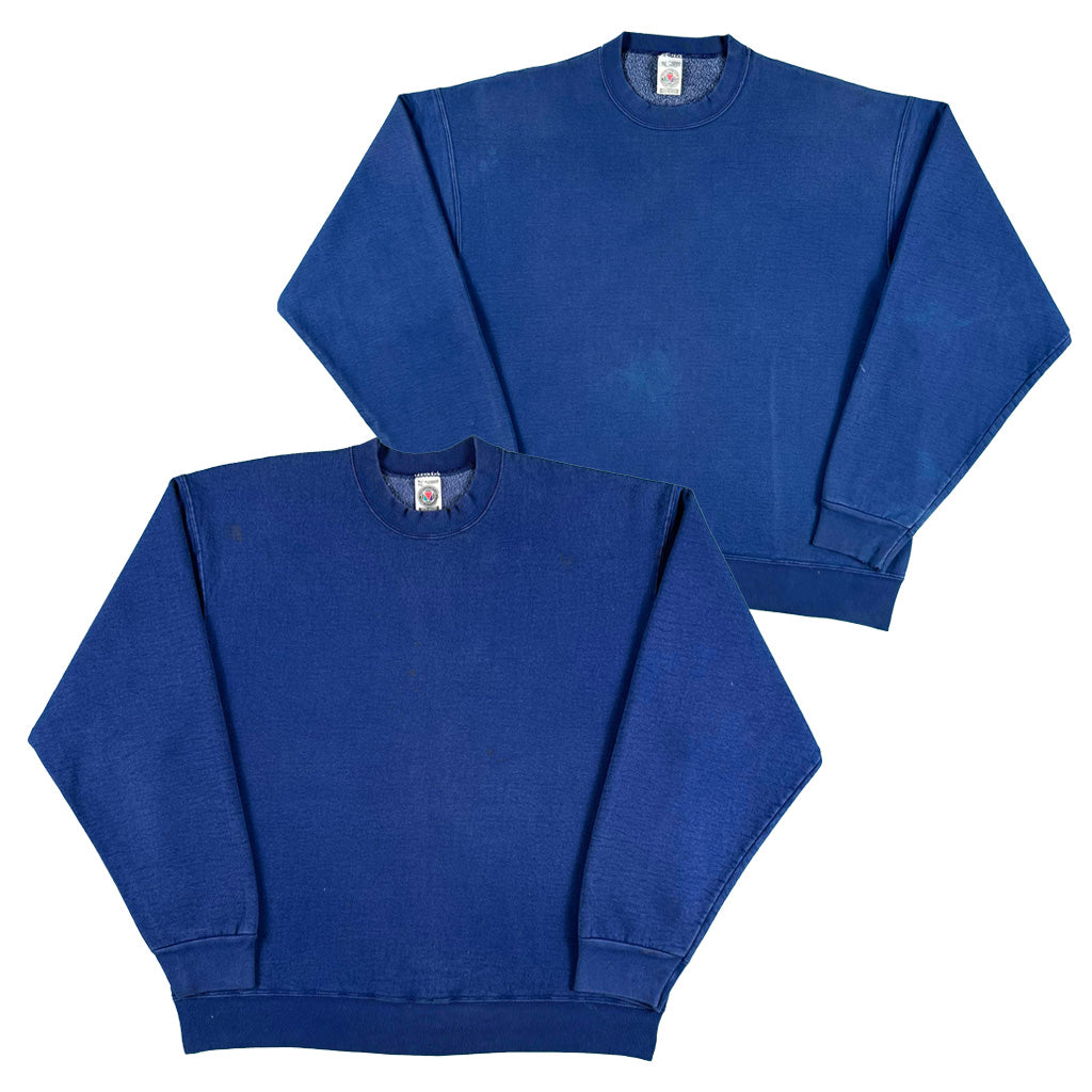 90s Super Heavyweight Blank Blue Sweatshirts- SELECT SWEAT