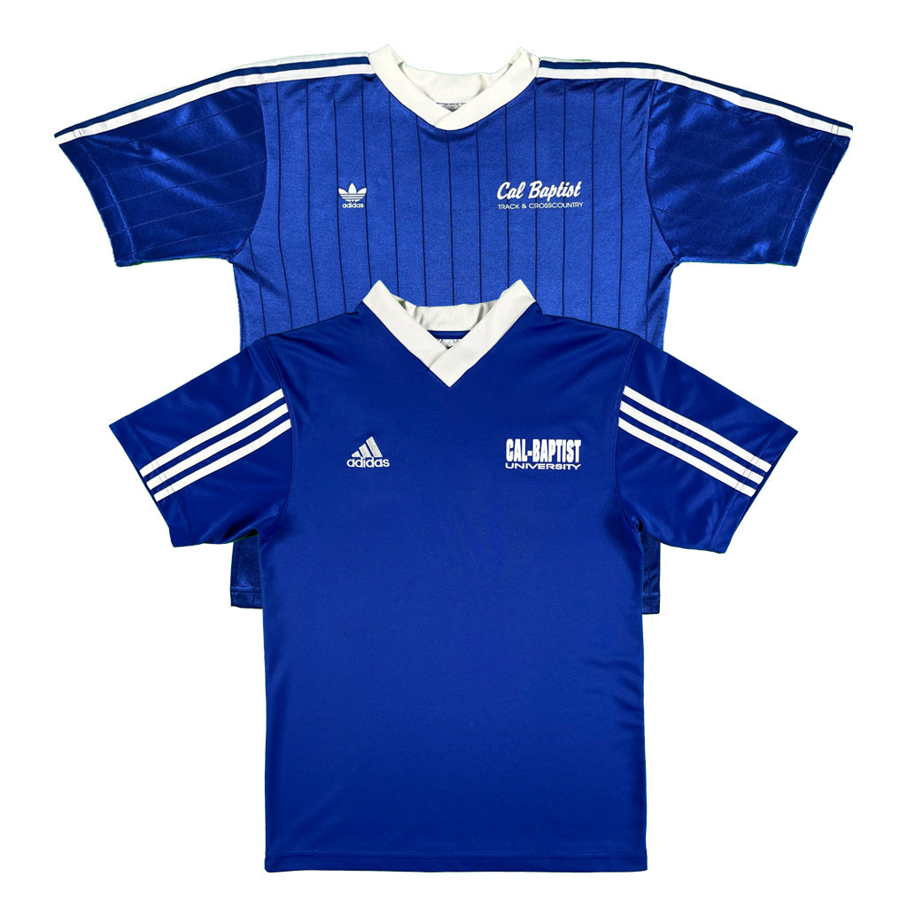 00s Adidas Blue Cal Baptist Soccer Jerseys- SELECT KIT