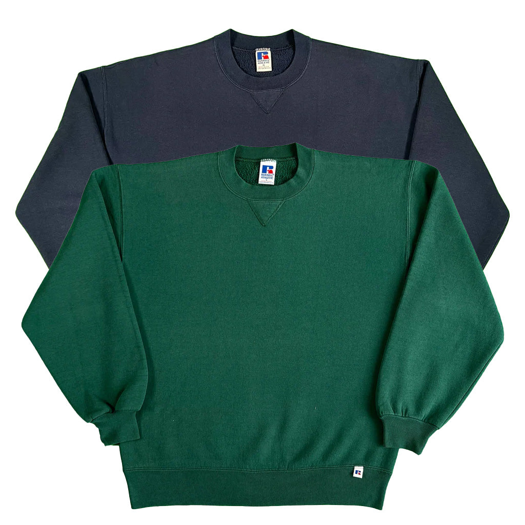 Vintage Blank Navy & Forest Green Sweatshirt Combo- SELECT SIZE