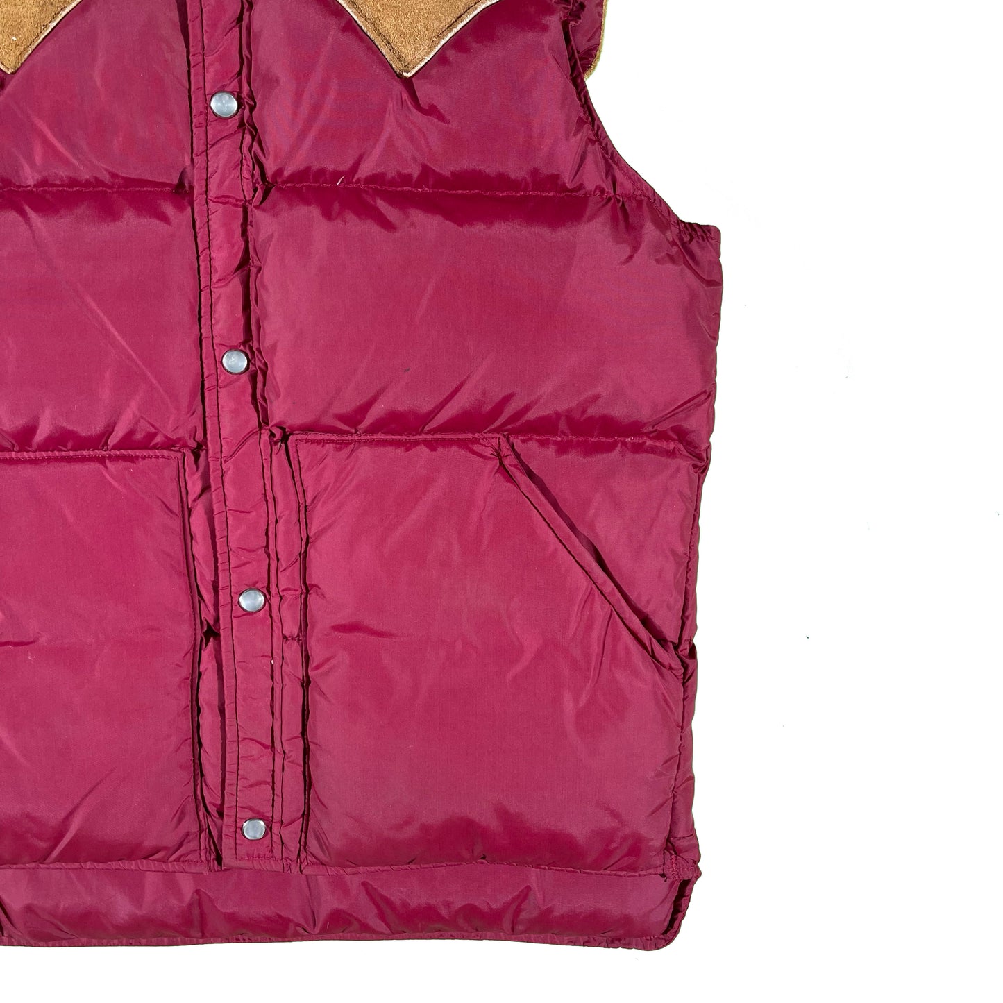 80s Woolrich Wine Red Western Puffer Vest- S
