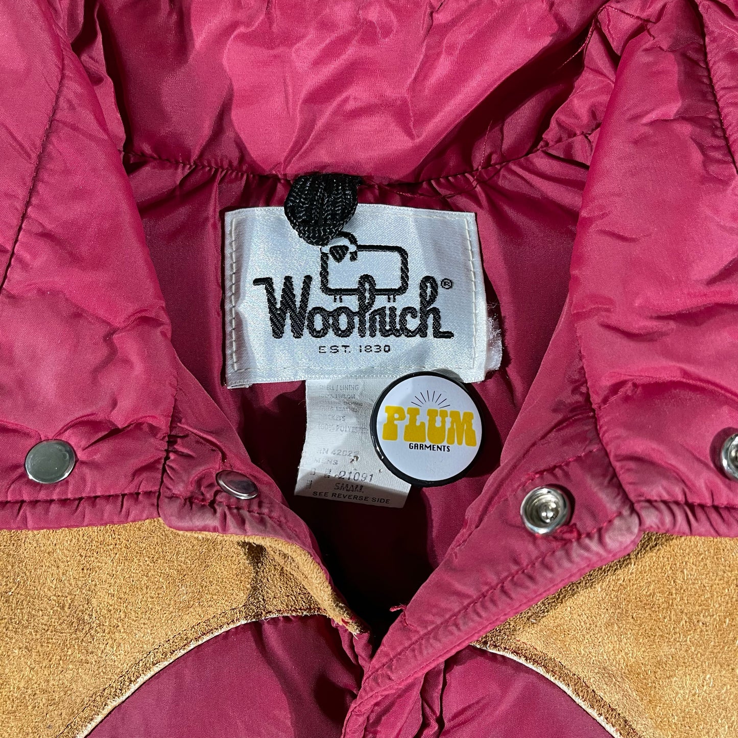 80s Woolrich Wine Red Western Puffer Vest- S