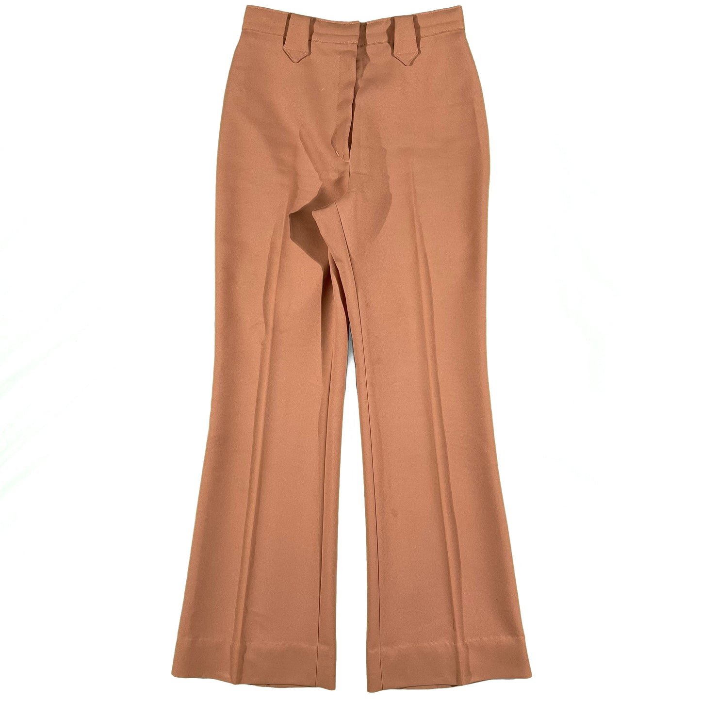 70s Peachy Tan Panhandle Polyester Flares- 28x31.5