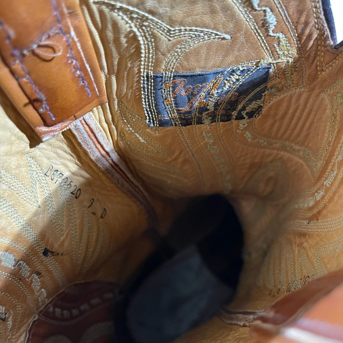 90s Tony Lama Dark Tan Cowboy Boots - 9