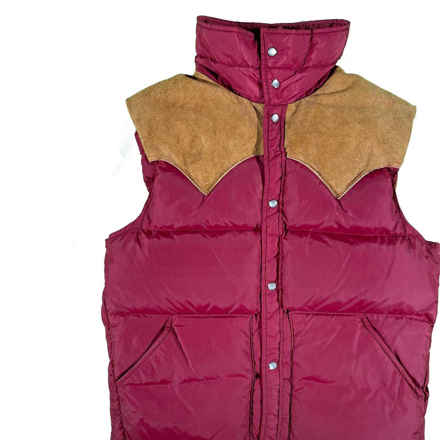 80s Woolrich Wine Red Western Puffer Vest- S