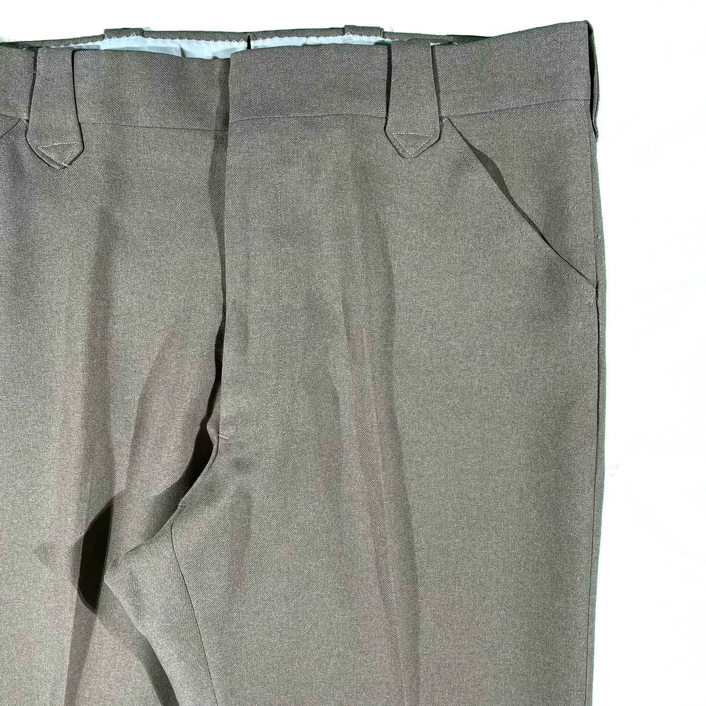 70s Tan Polyester Flares- 35x30