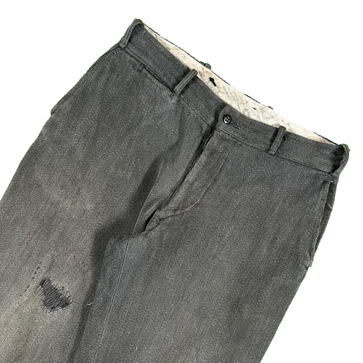 40s Salt & Pepper Button Fly Pants- 31x27.5