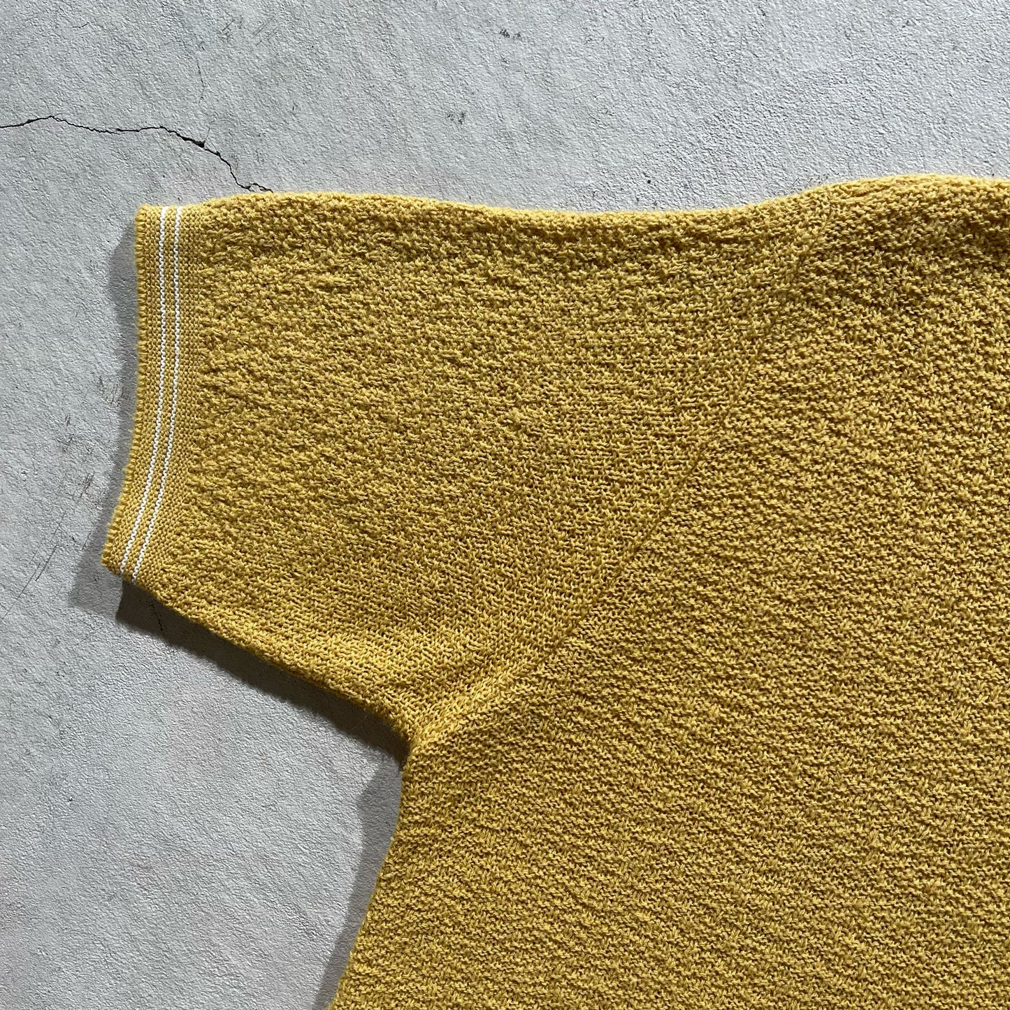 60s Knit Short Sleeve Sweatshirt- L