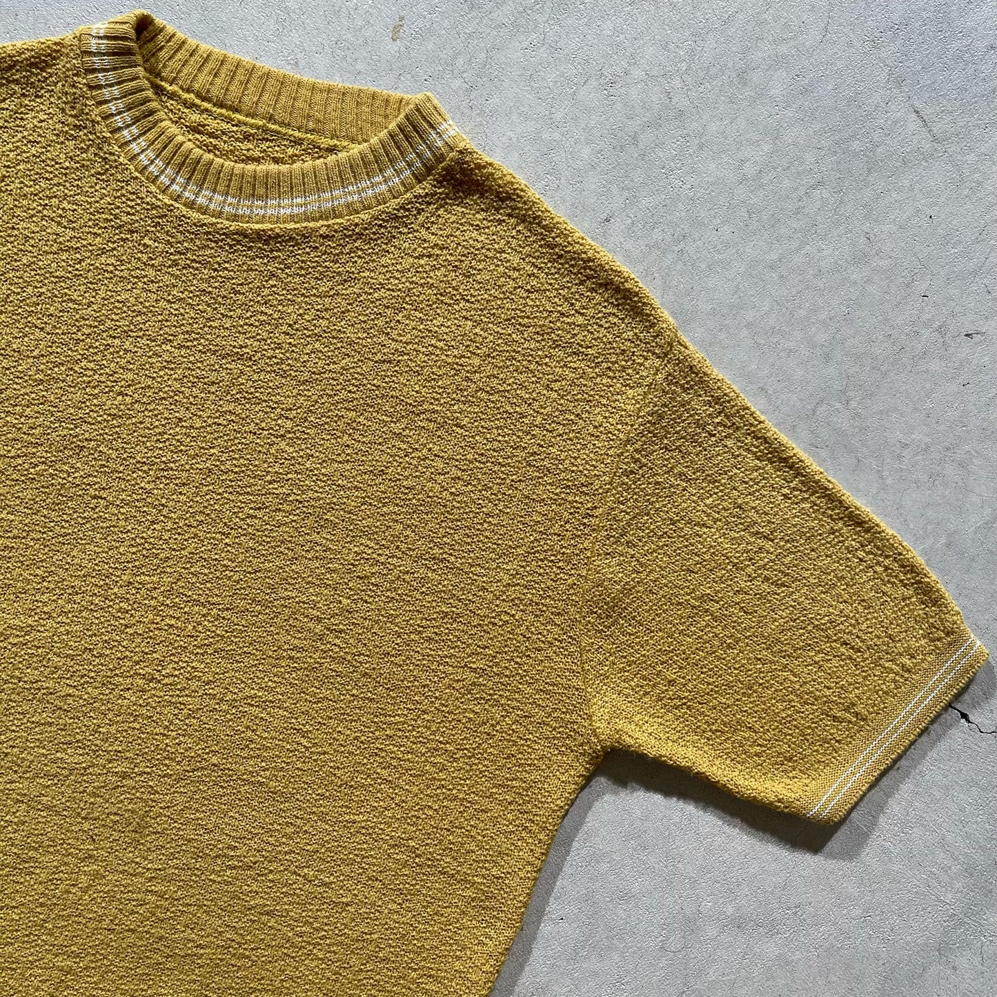 60s Knit Short Sleeve Sweatshirt- L
