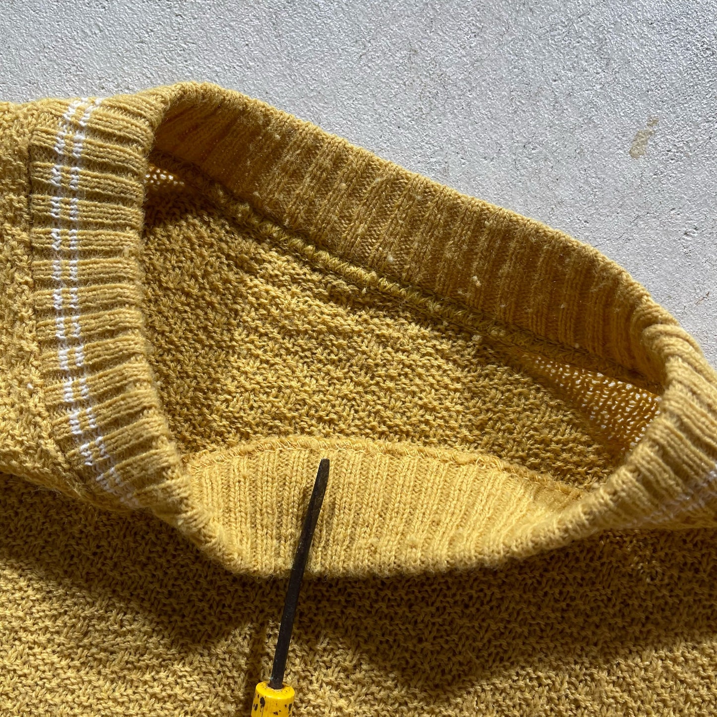 60s Knit Short Sleeve Sweatshirt- L