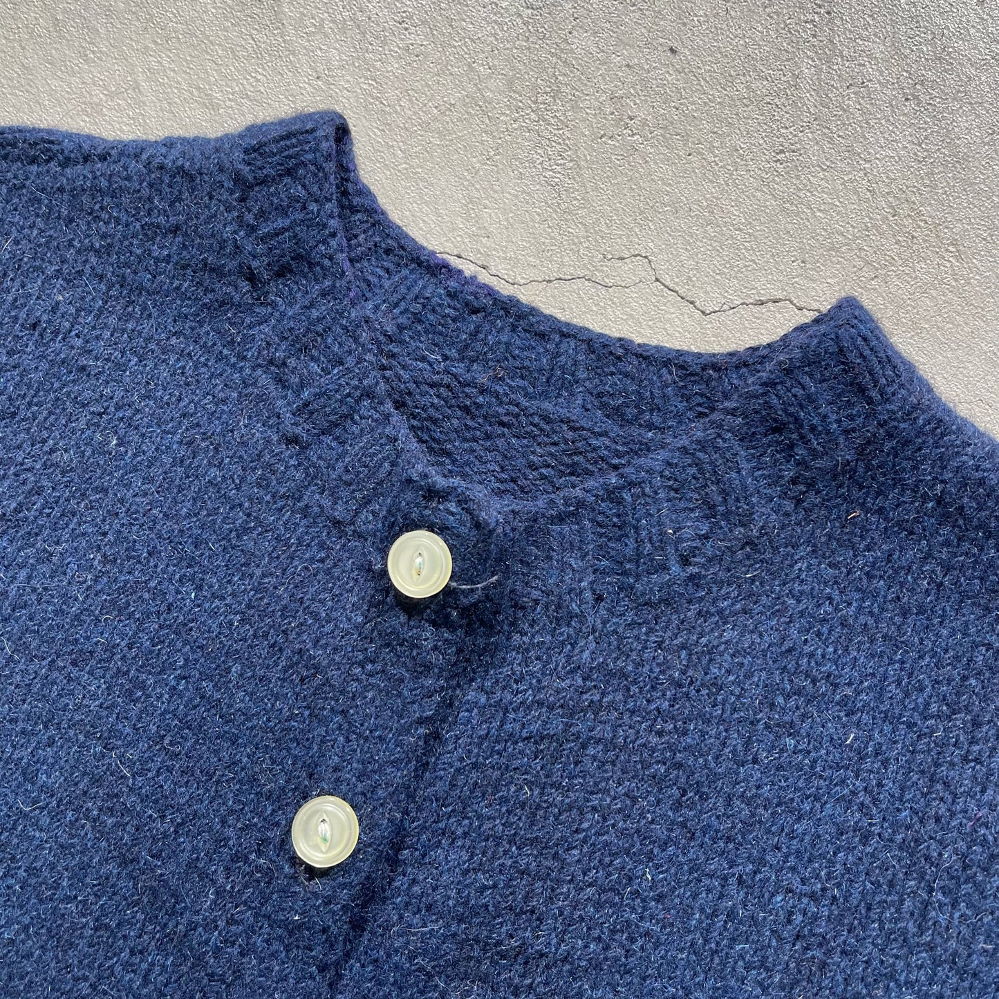 60s Navy Wool Cardigan- M