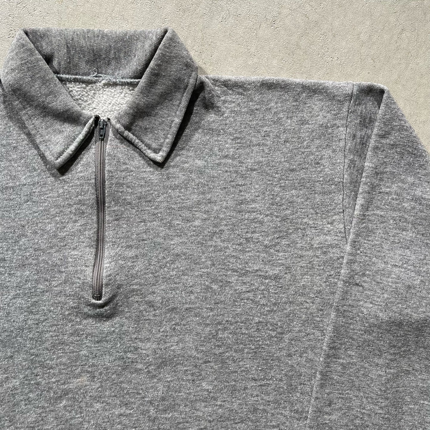 80s Grey 1/4 Zip Sweatshirt- M