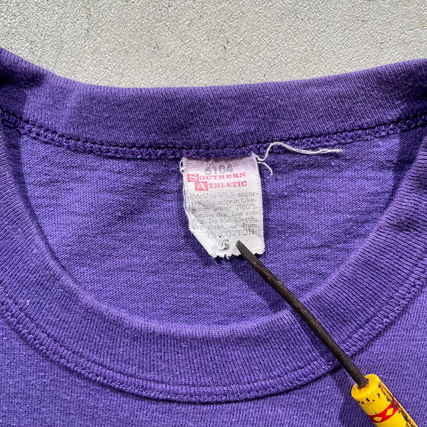 70s Faded Purple Basketball Tee- S