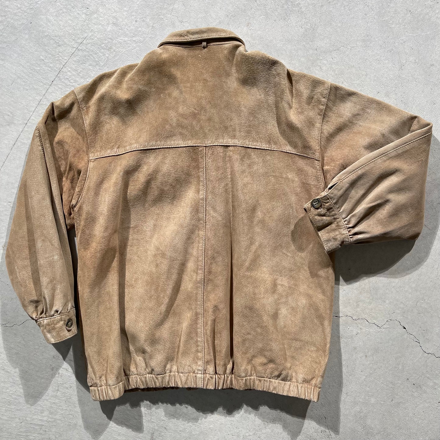 90s Tan Suede Side Pocket Jacket- L
