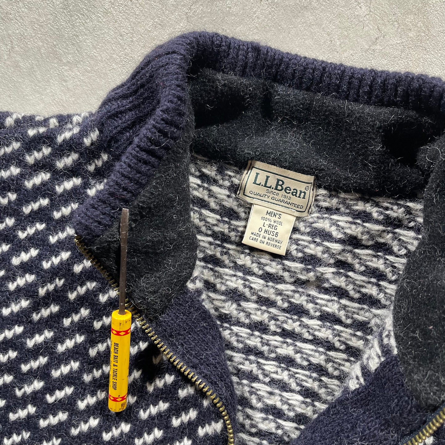 00s Thrashed Wool L.L. Bean 1/4 Zip Sweater- L