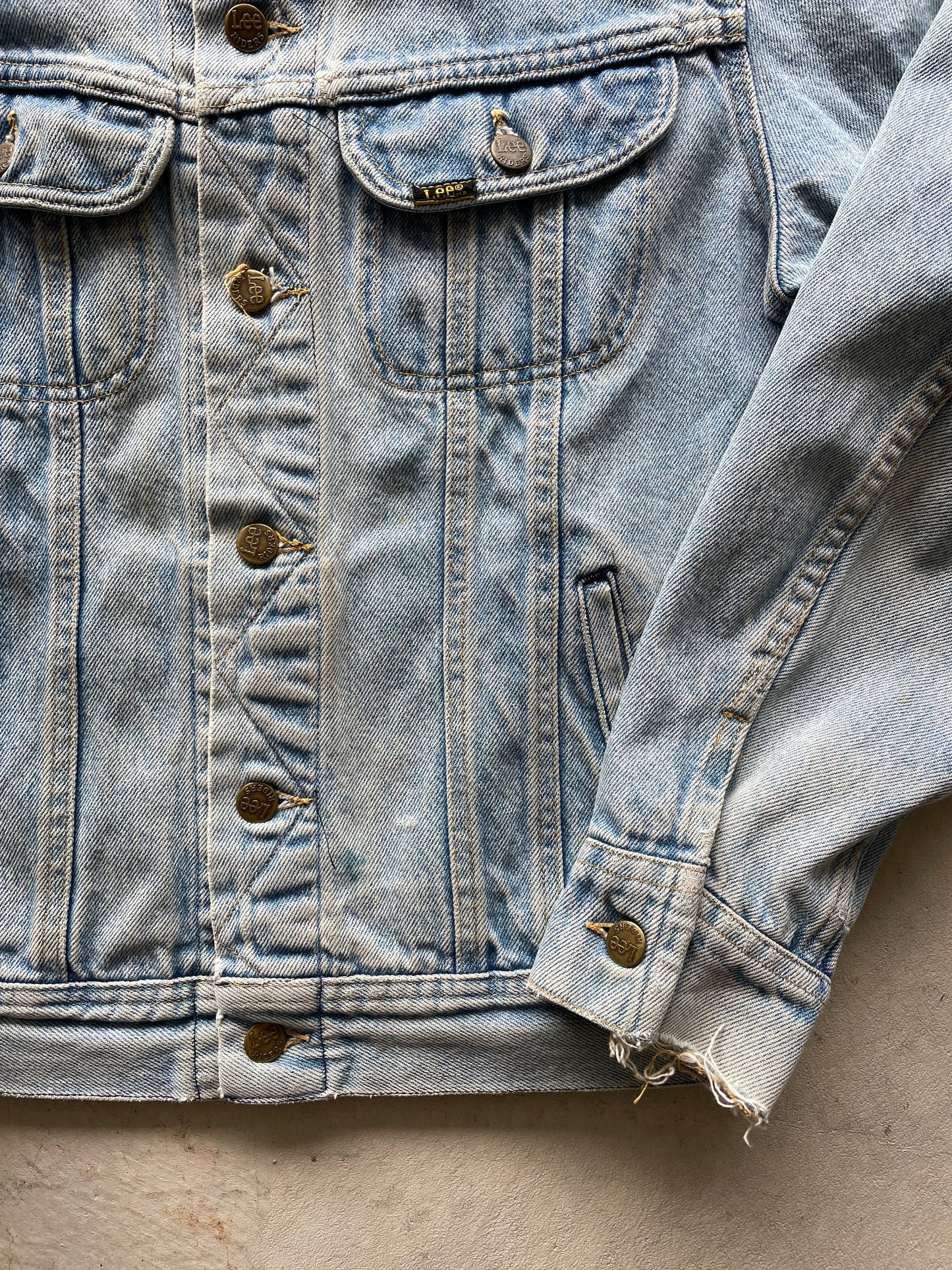 80s Lee Denim Trucker Jacket- M