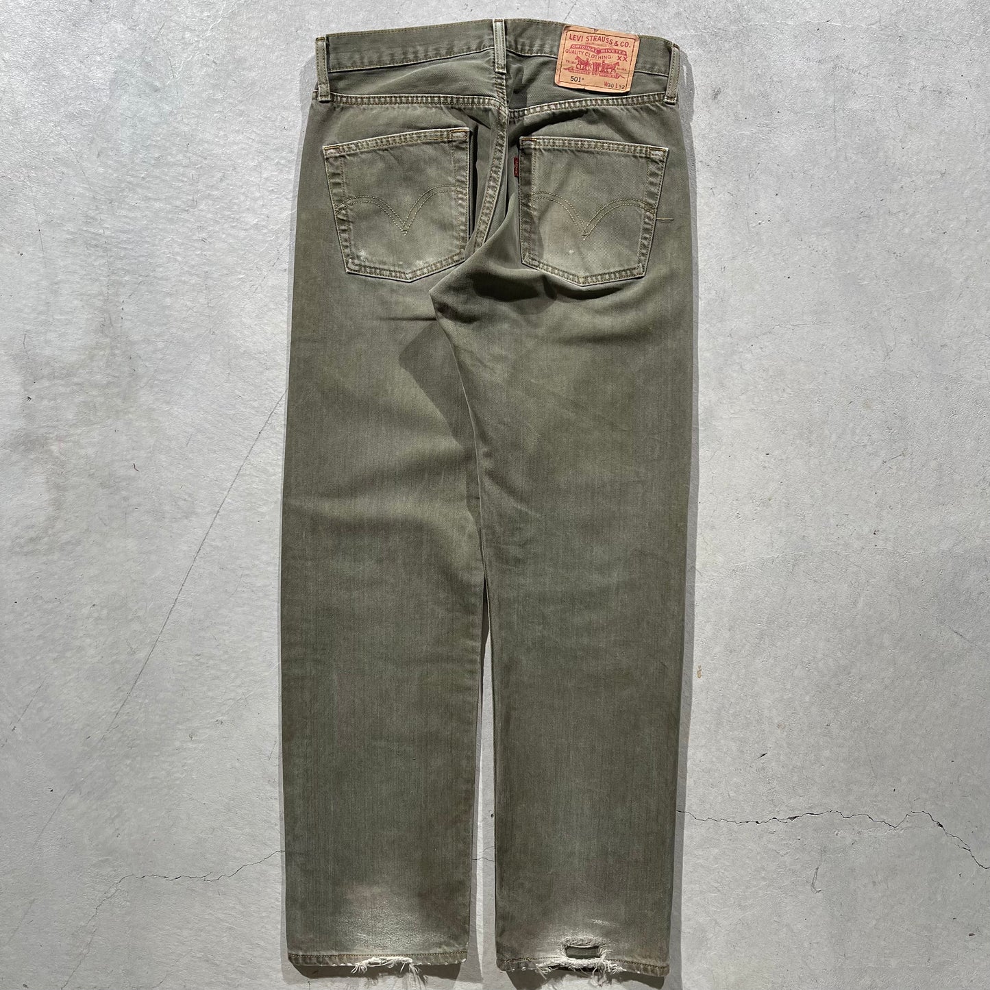 00s Faded Olive Green Levi's 501s- 30