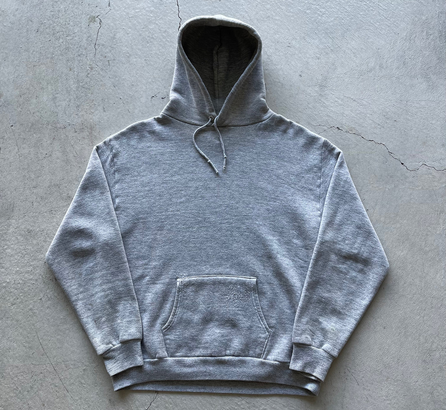 80s Blank Grey Hoodie- L