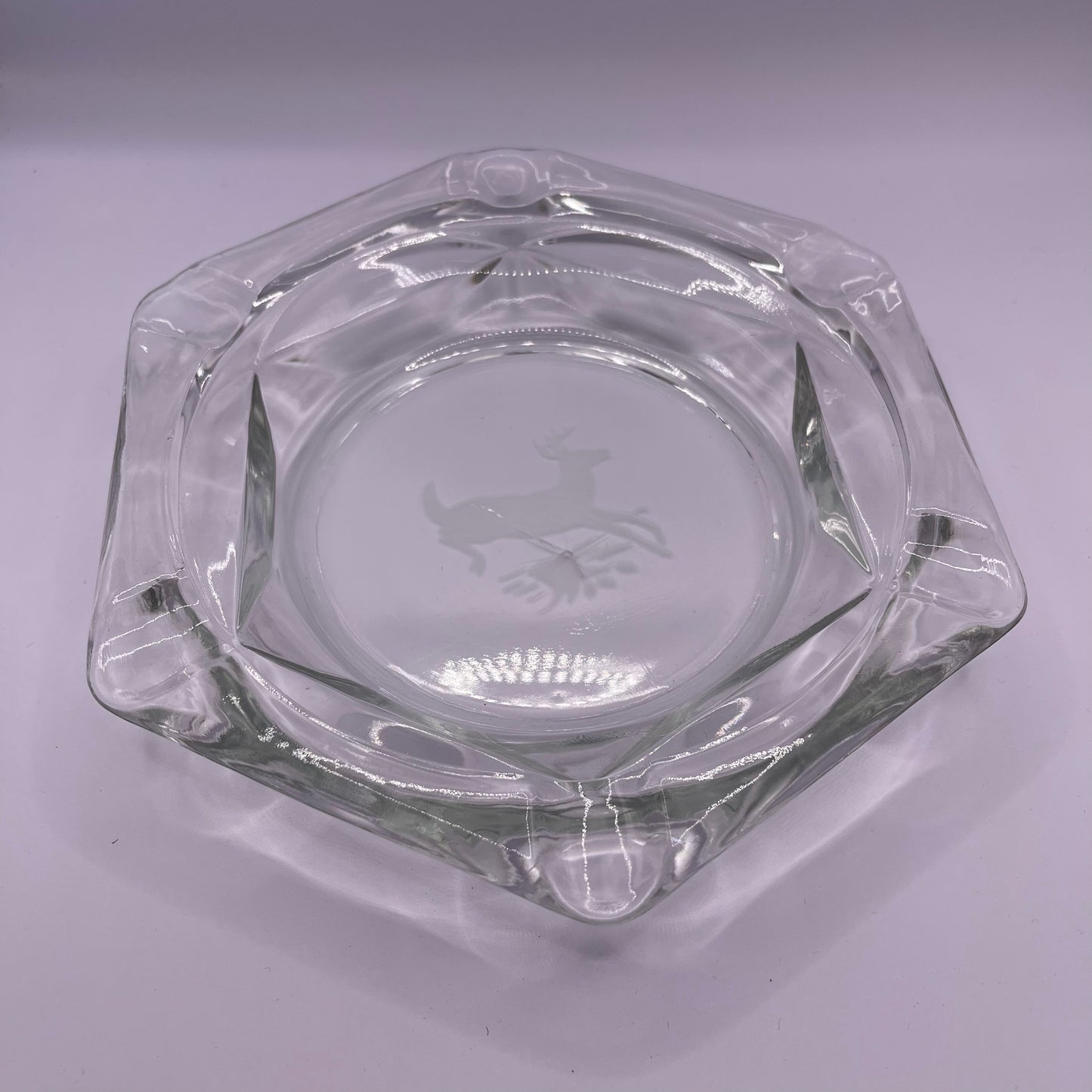 Vintage Large Glass Deer Ashtray