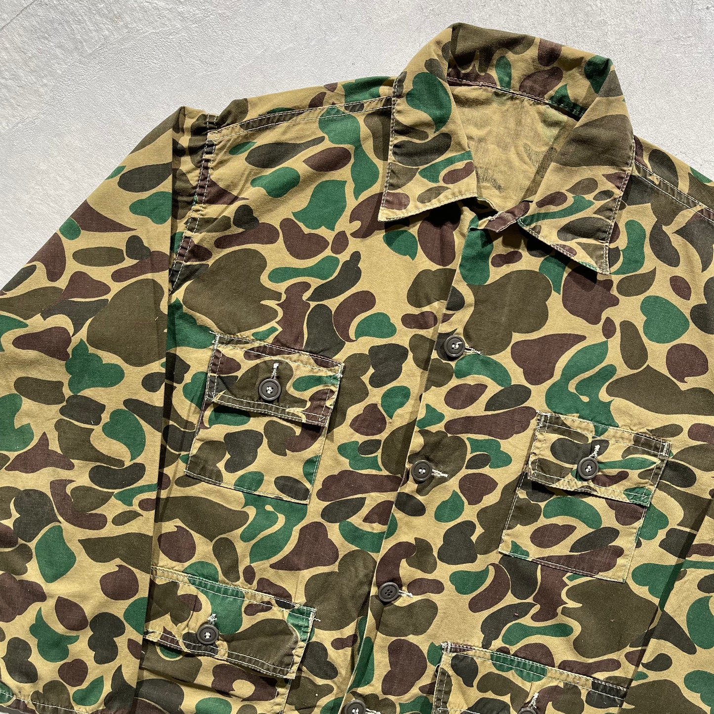 80s Safari Duck Camo Utility Shirt- L
