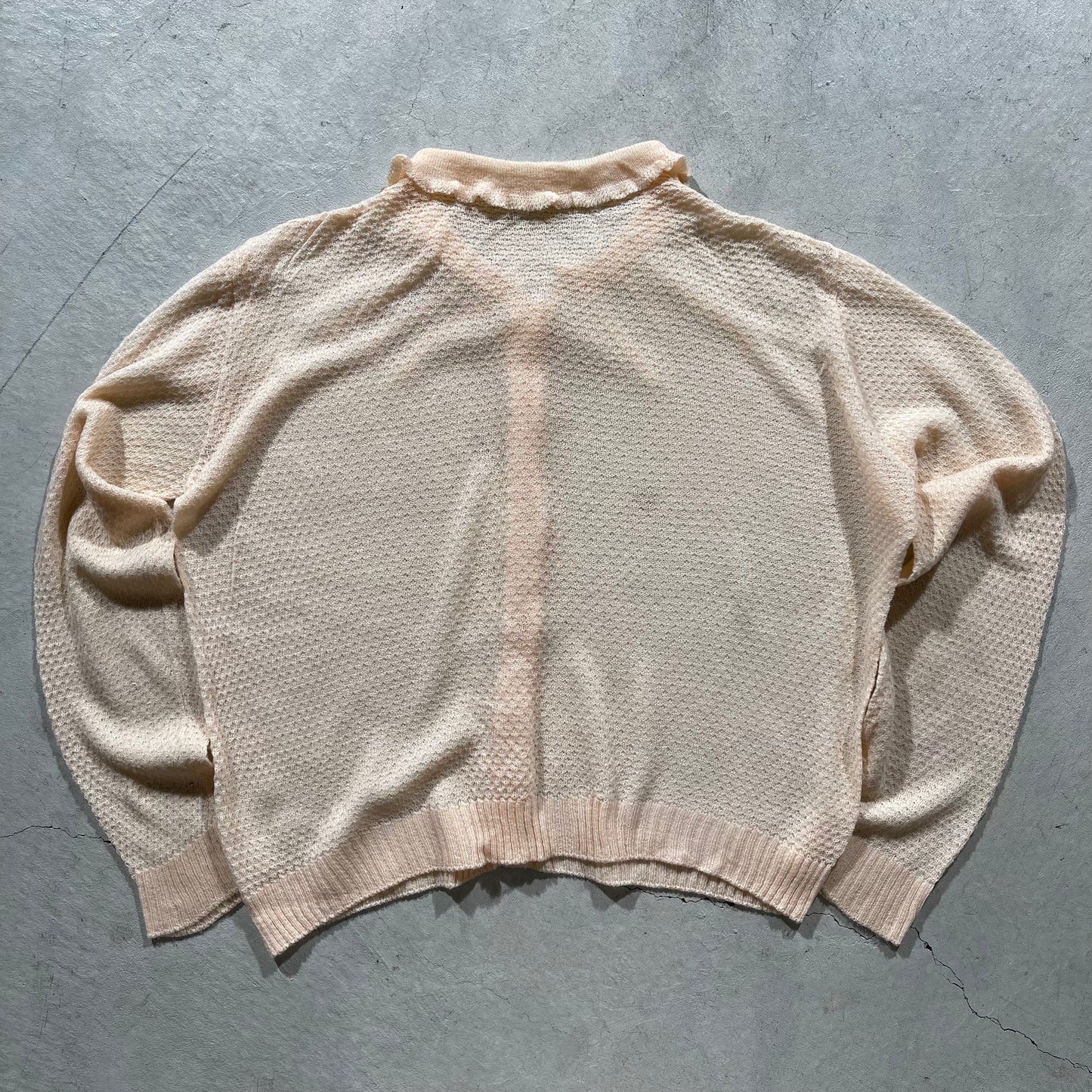 50s Ribbed Sheer Cardigan- M