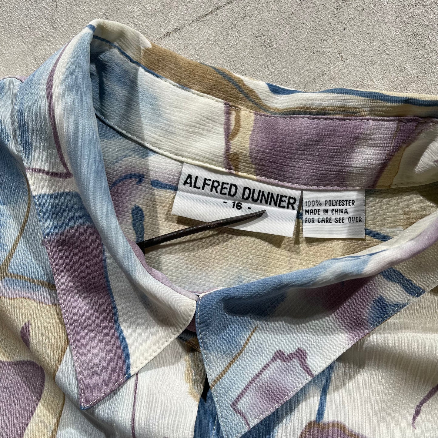 90s Pastel Polyester Button Up- L