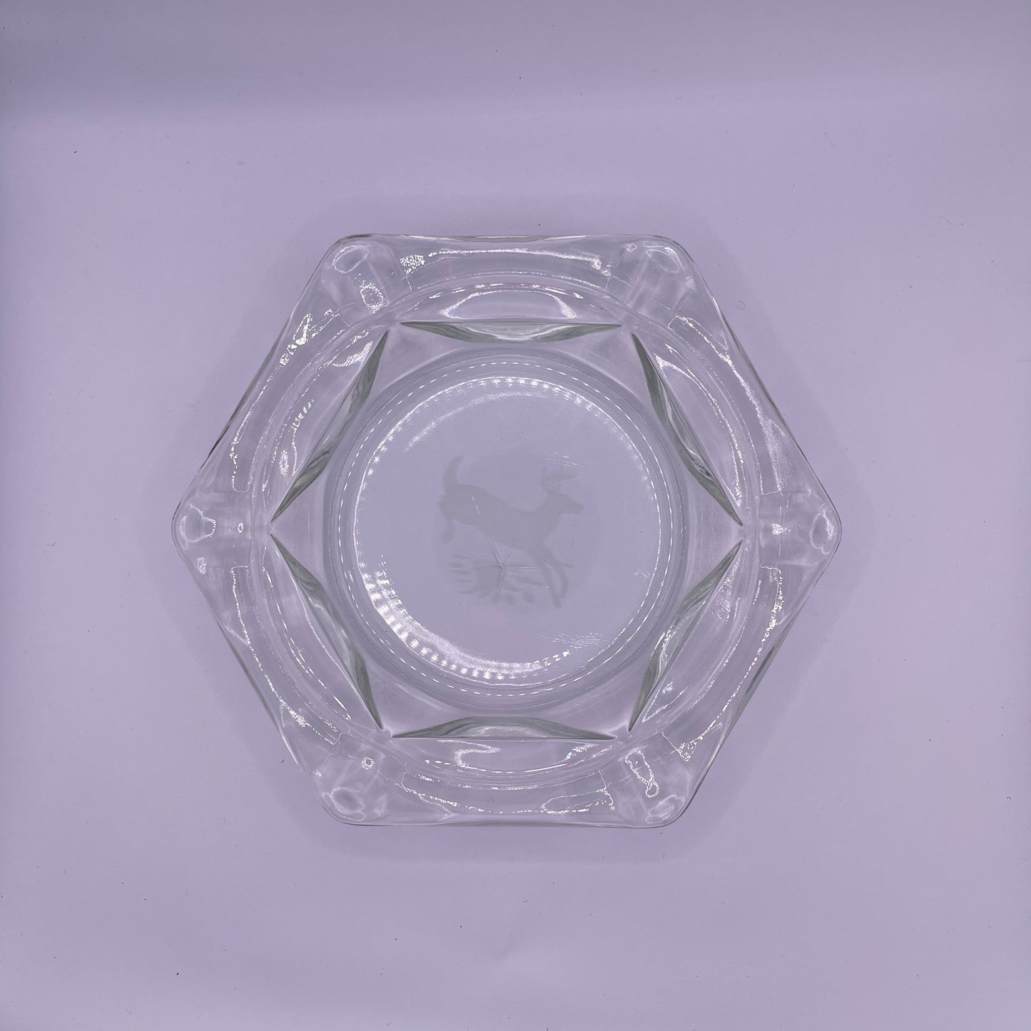 Vintage Large Glass Deer Ashtray