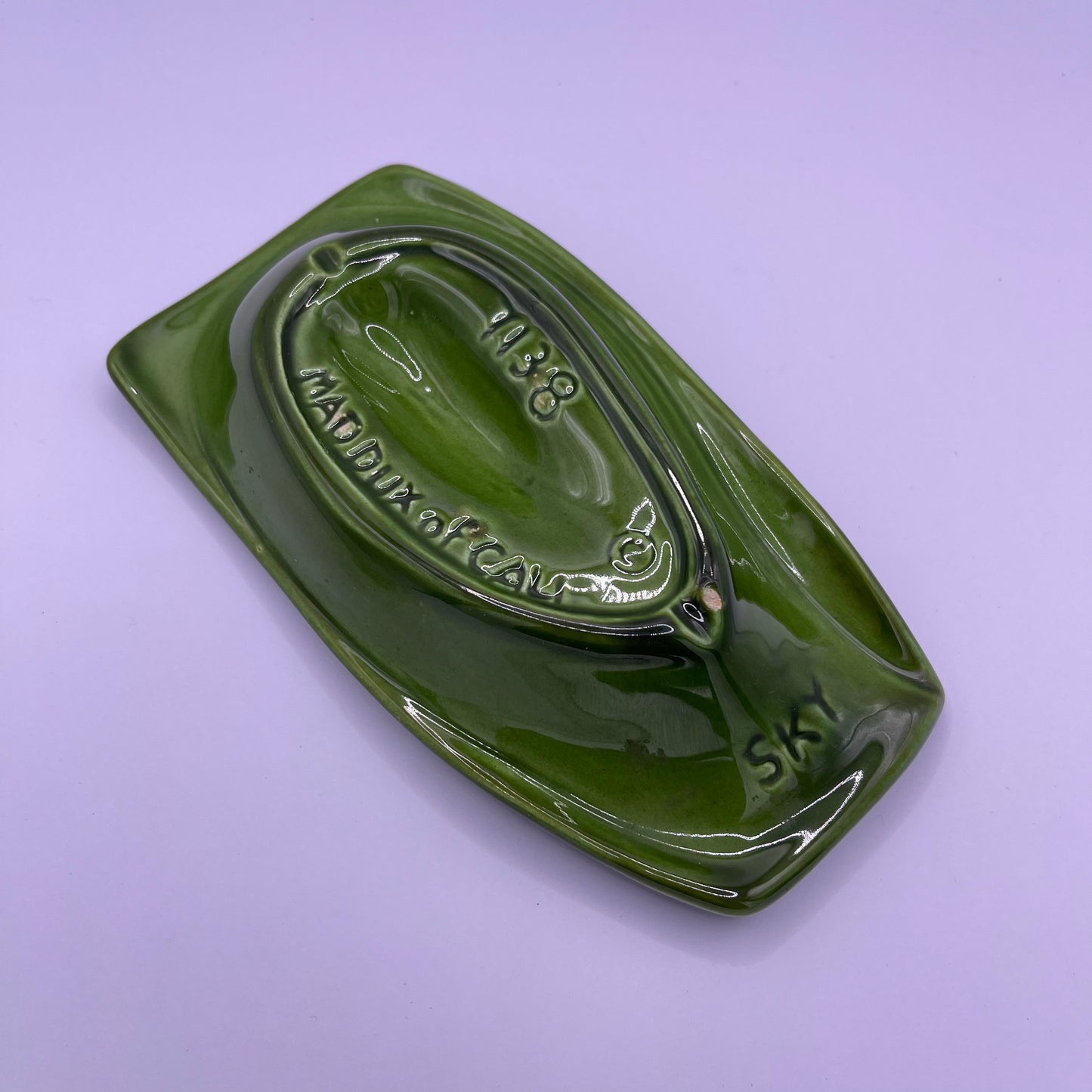 Vintage Handmade Swirly Leaf Ashtray