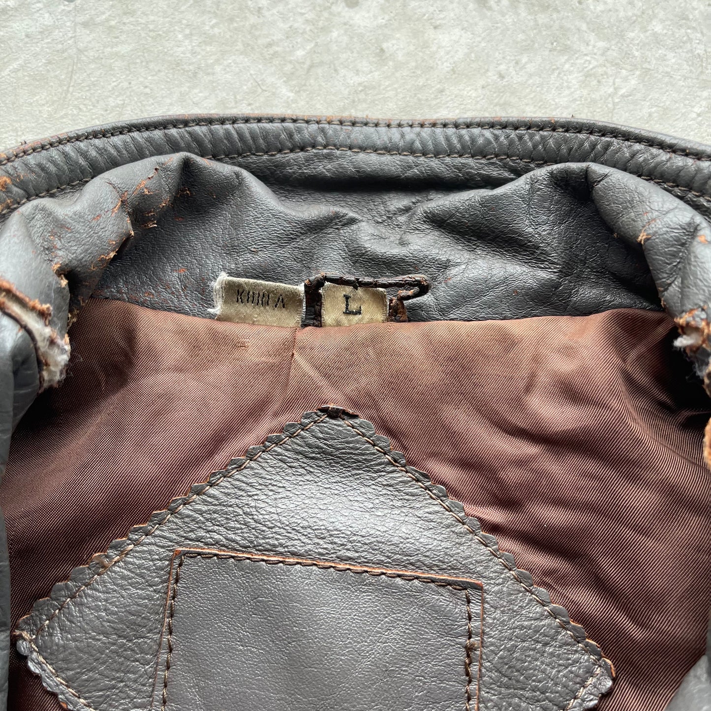 90s Leather Jacket- L