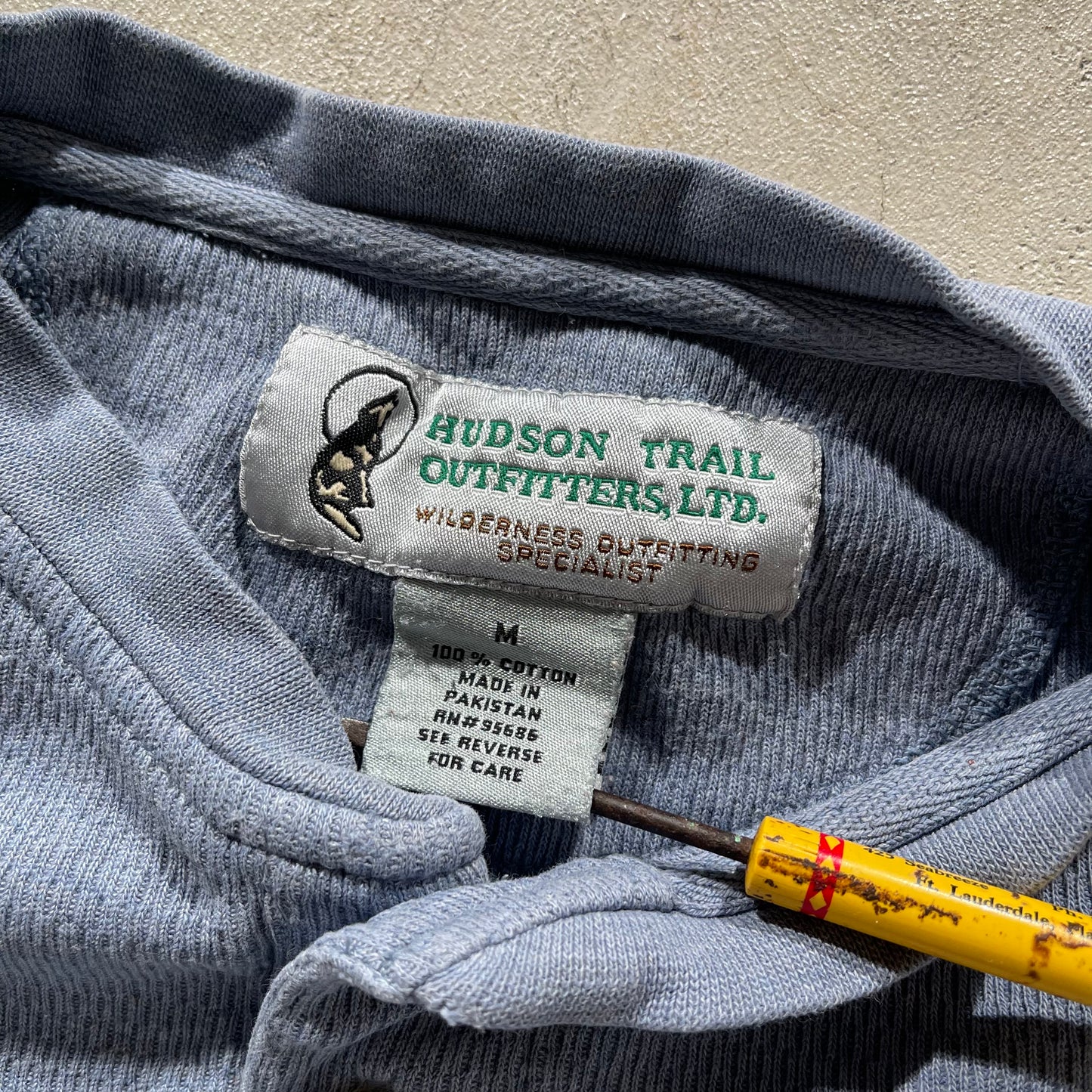 90s Waffle Knit Henley Thermal- L